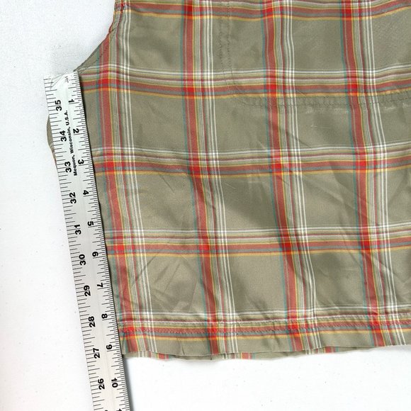 Cabelas Womens Plaid Cargo Shorts Size 14 Brown Red Polyester Fish Golf Hiking - Picture 12 of 15